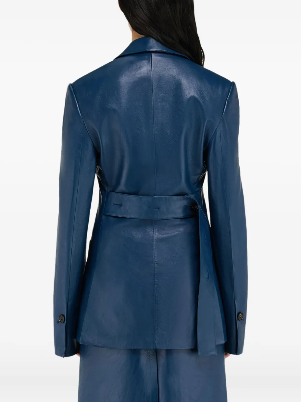 Ferragamo Leren blazer Blauw
