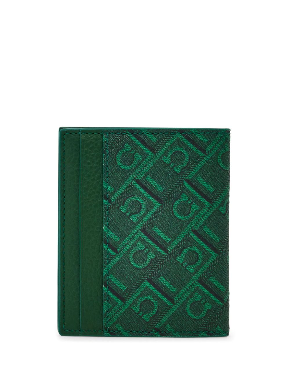 Ferragamo monogram card holder - Groen