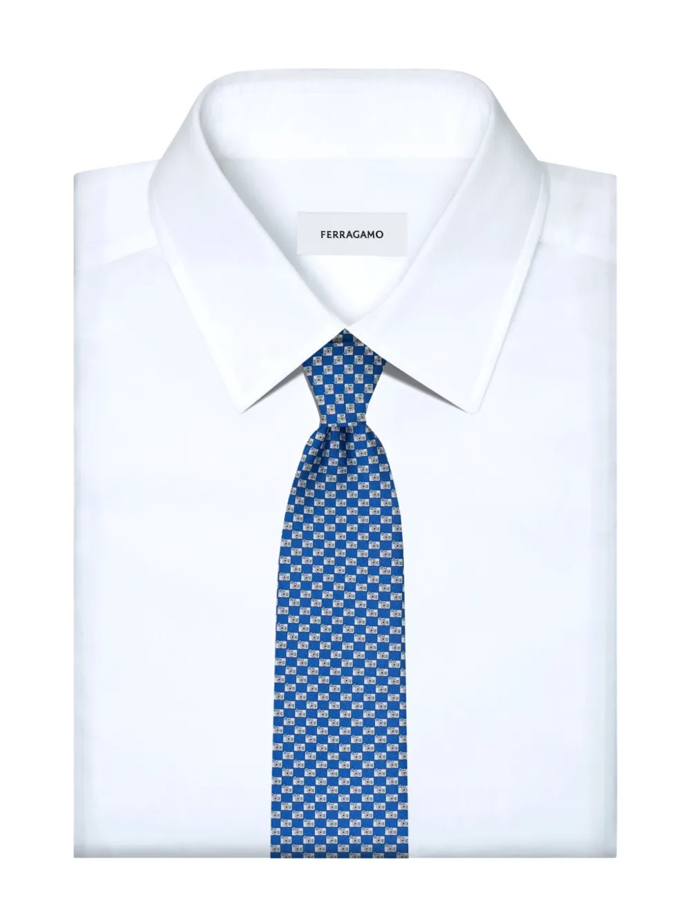 Ferragamo Stropdas met print Blauw