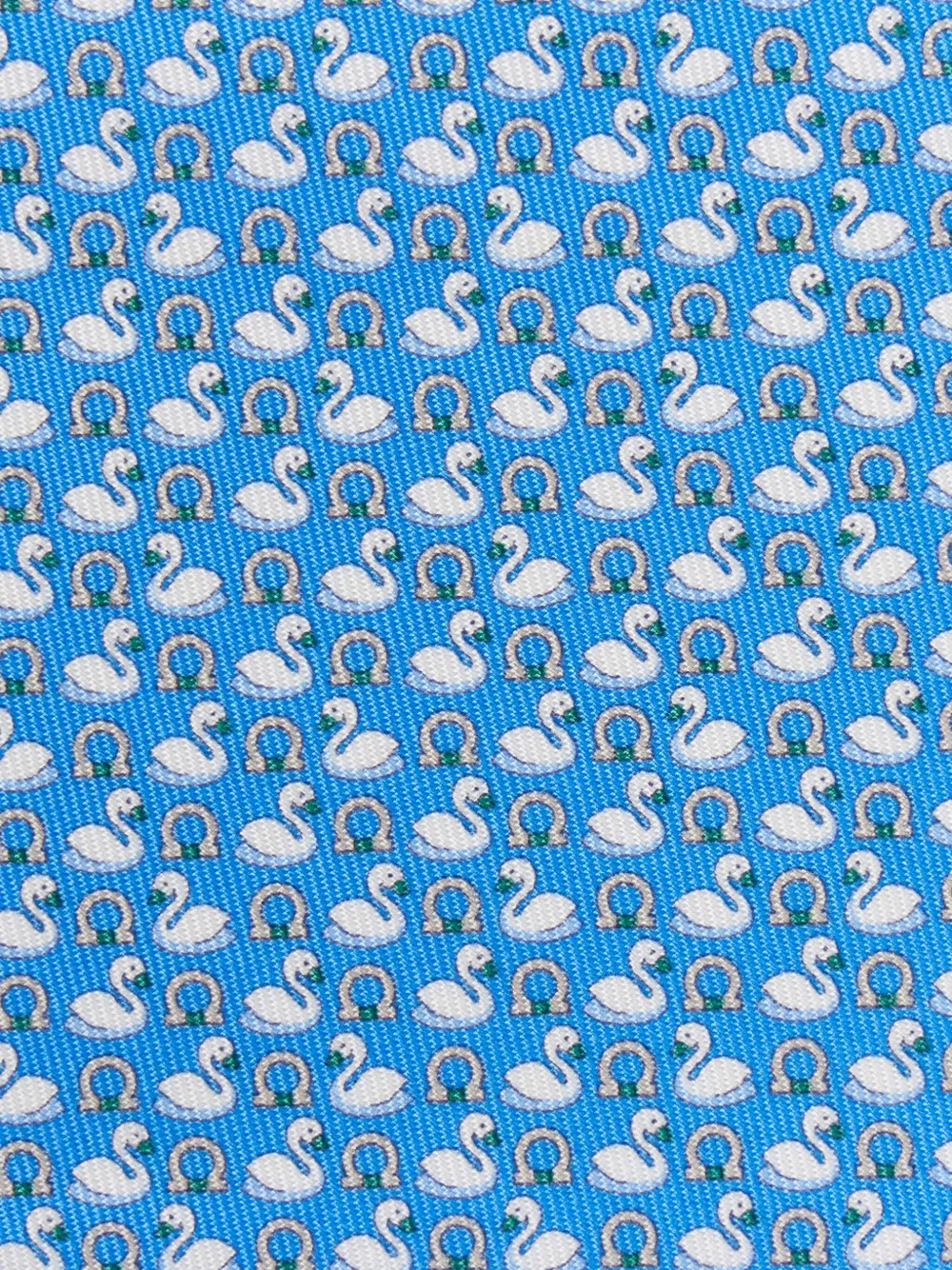 Ferragamo Zijden stropdas met zwaanprint Blauw