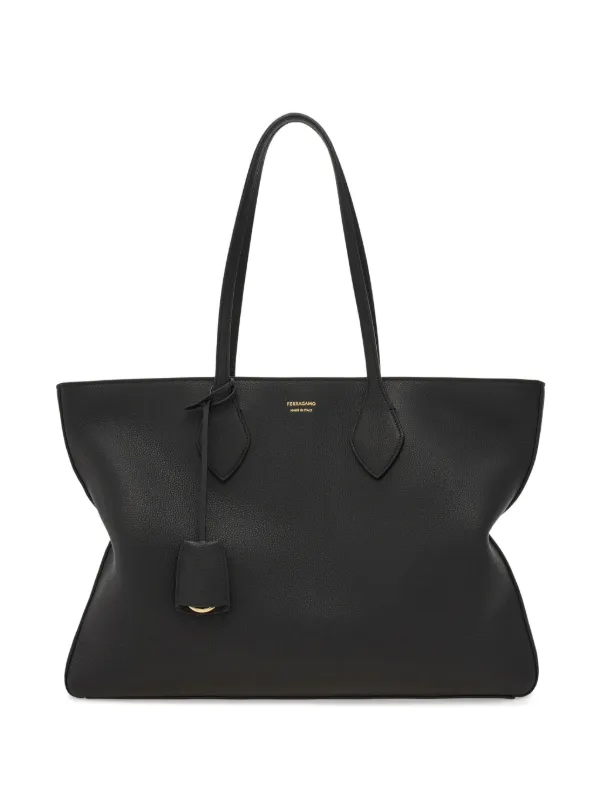 ferragamo travel leather tote bag | mini black The refined shape and luxurious materials of this new Ferragamo tote solidify its iconic status Ferragamo Star Tote Bag -