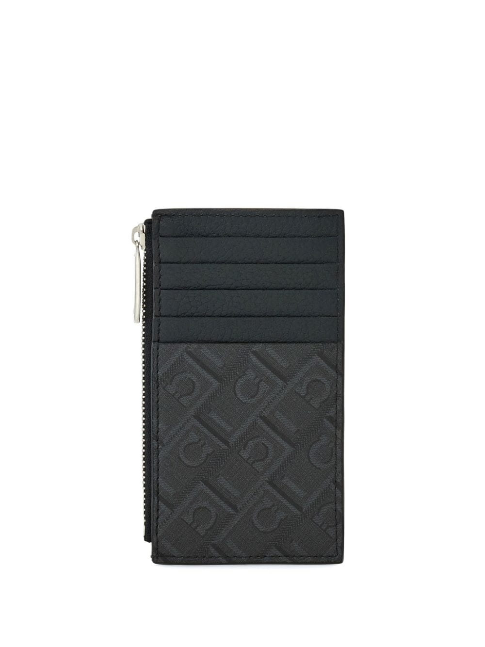 Shop Ferragamo Monogram-pattern Wallet In Black