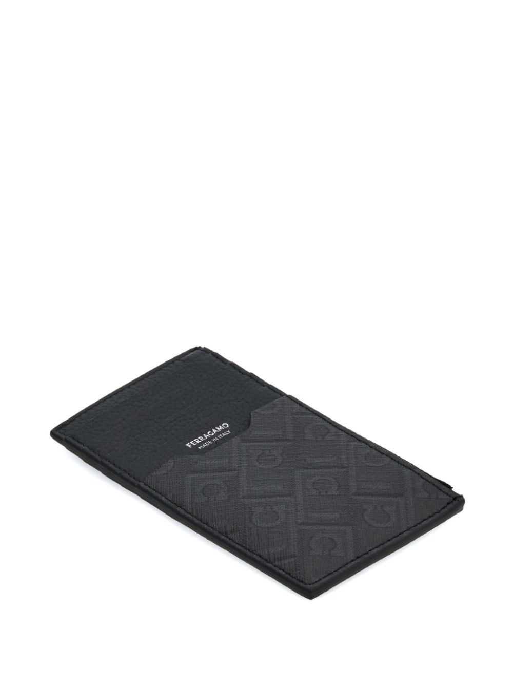 Shop Ferragamo Monogram-pattern Wallet In Black