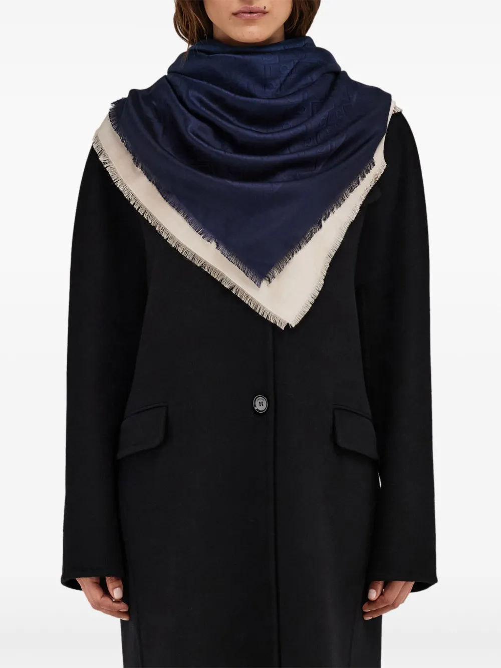 Ferragamo Sjaal met monogram Blauw