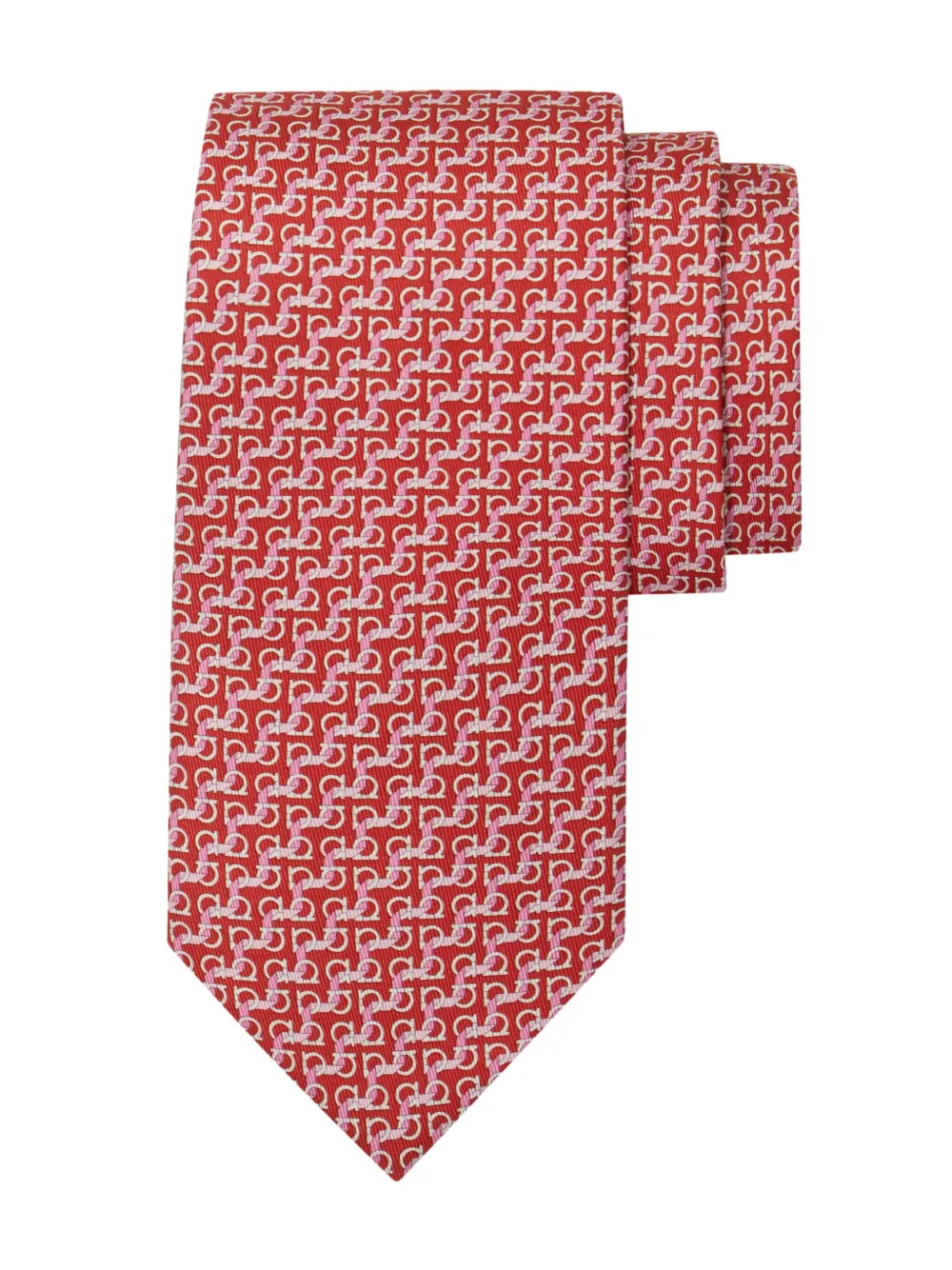 Ferragamo Stropdas met string-print Rood