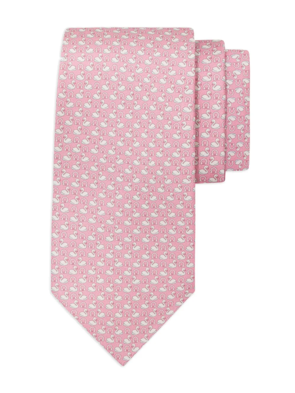 Ferragamo Zijden stropdas met zwaanprint - Roze