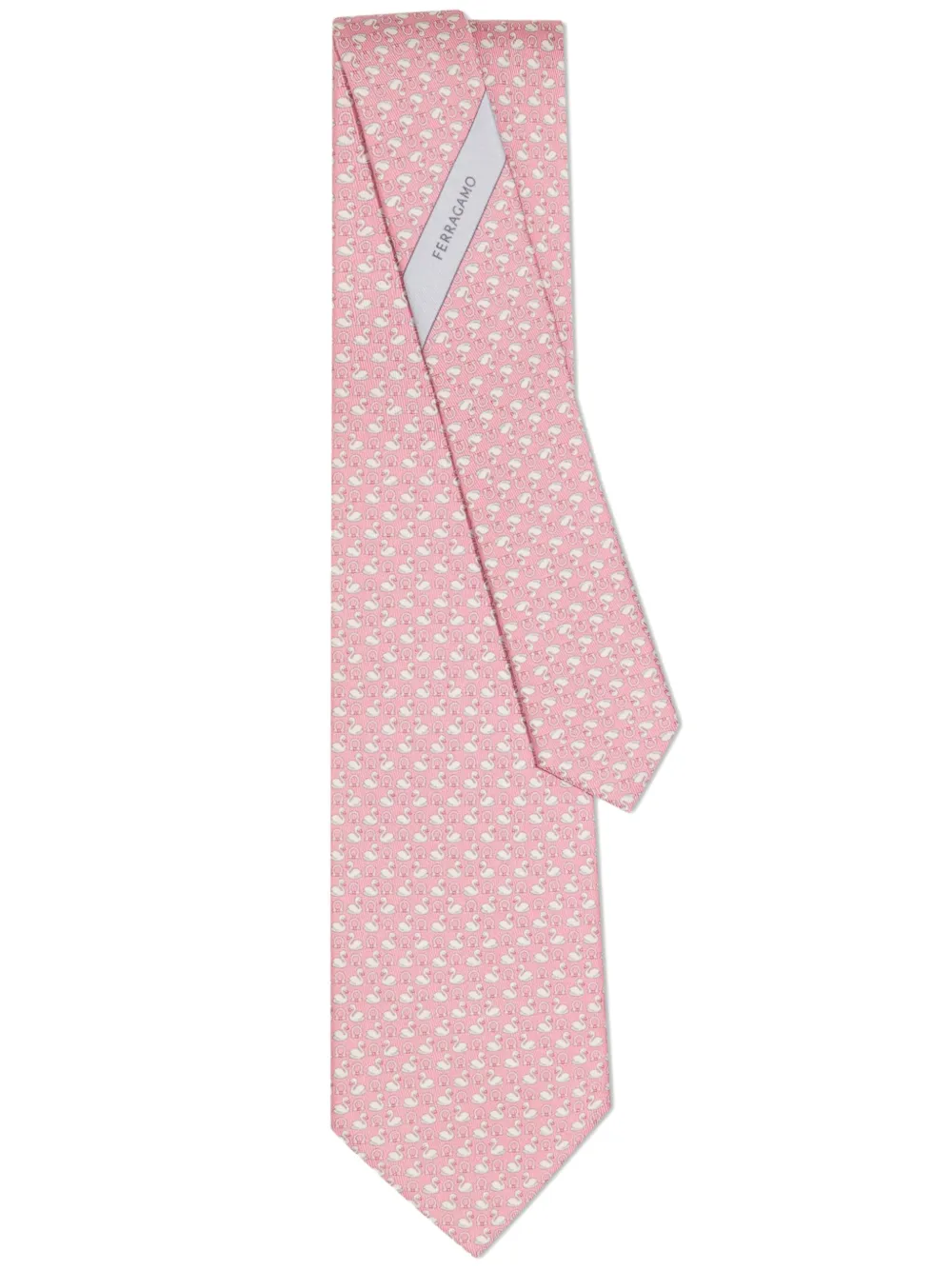 Ferragamo Swan-print silk tie | Pink | Image 1