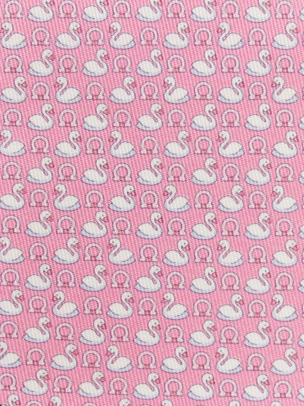 Ferragamo Zijden stropdas met zwaanprint Roze