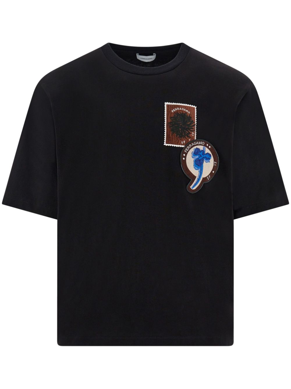 Ferragamo logo patch t-shirt – Black