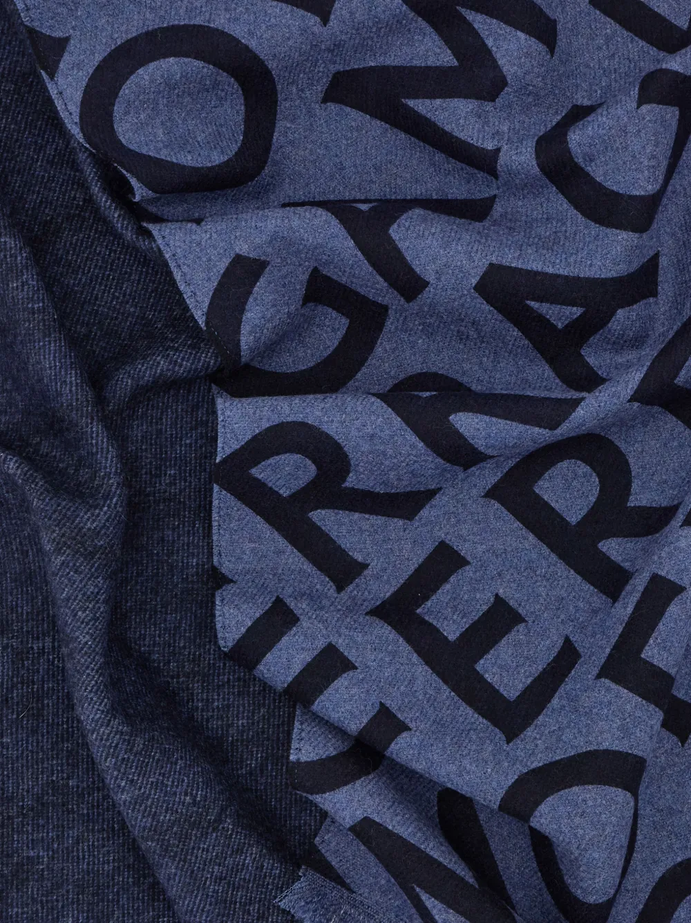 Ferragamo Omkeerbare sjaal met logo Blauw