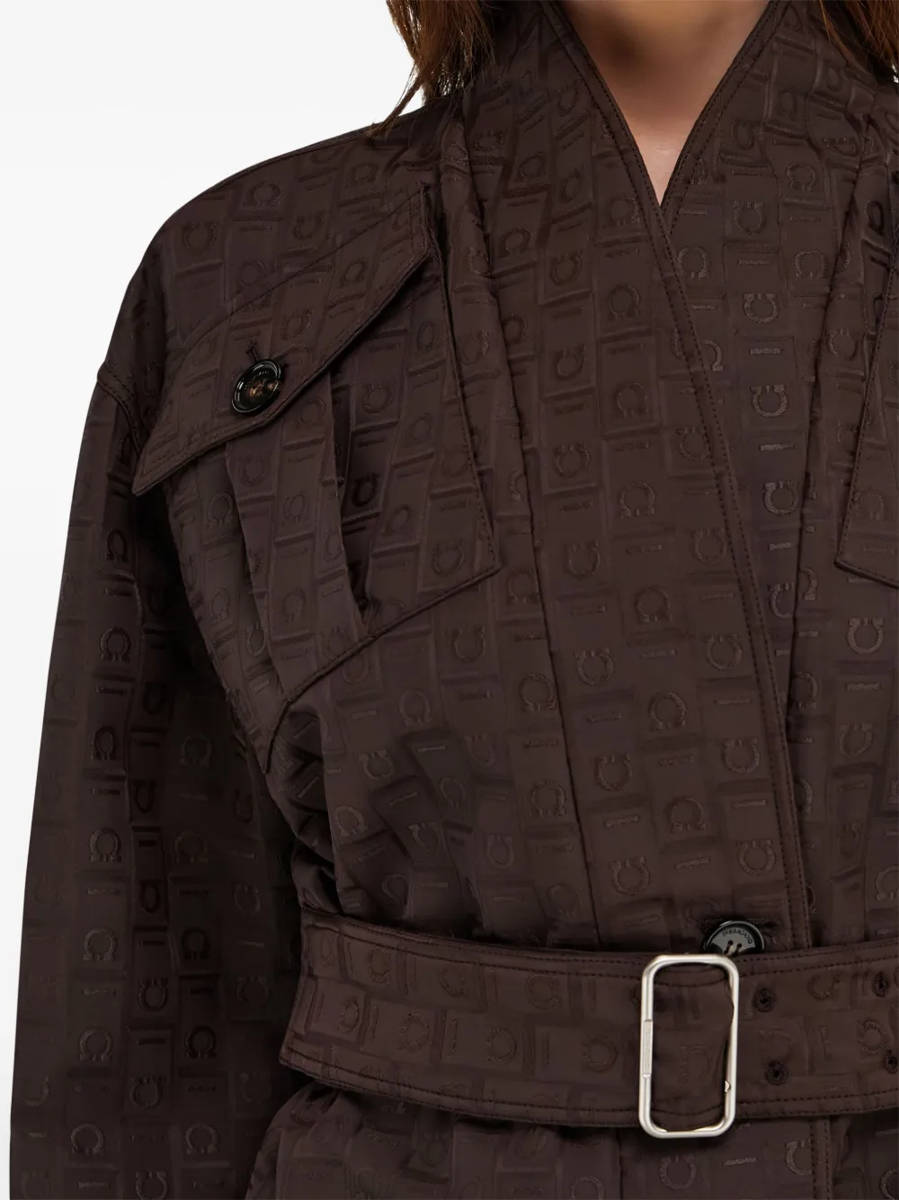 Ferragamo Jack met monogramprint Bruin