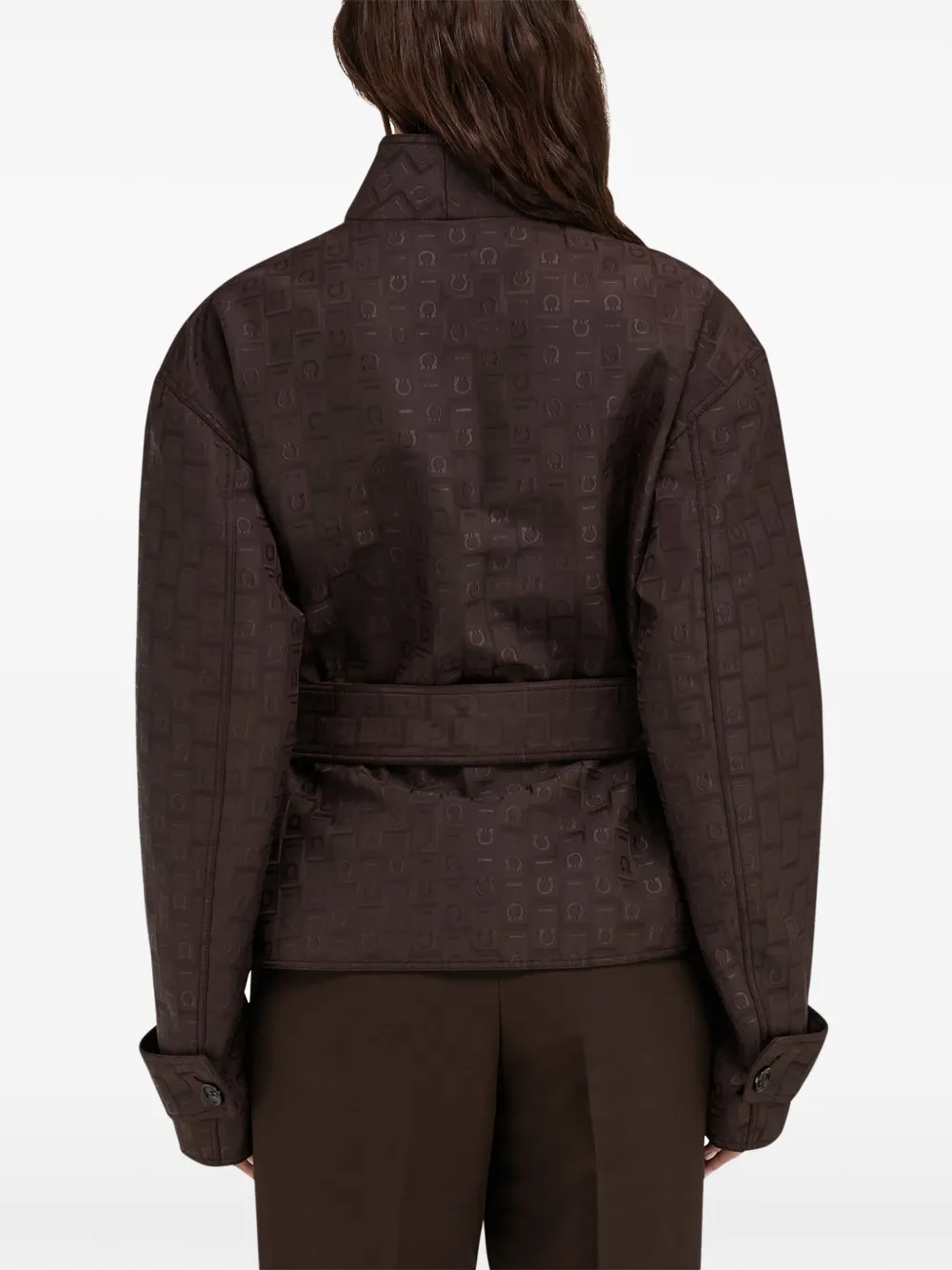 Ferragamo Jack met monogramprint Bruin