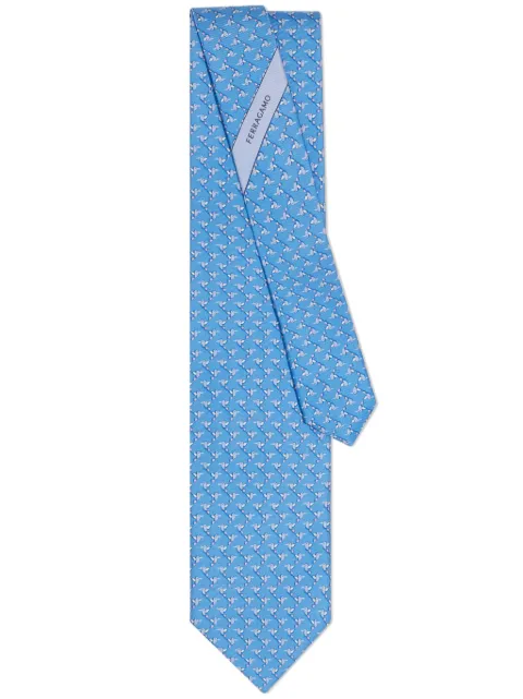 Ferragamo Hummingbird silk tie