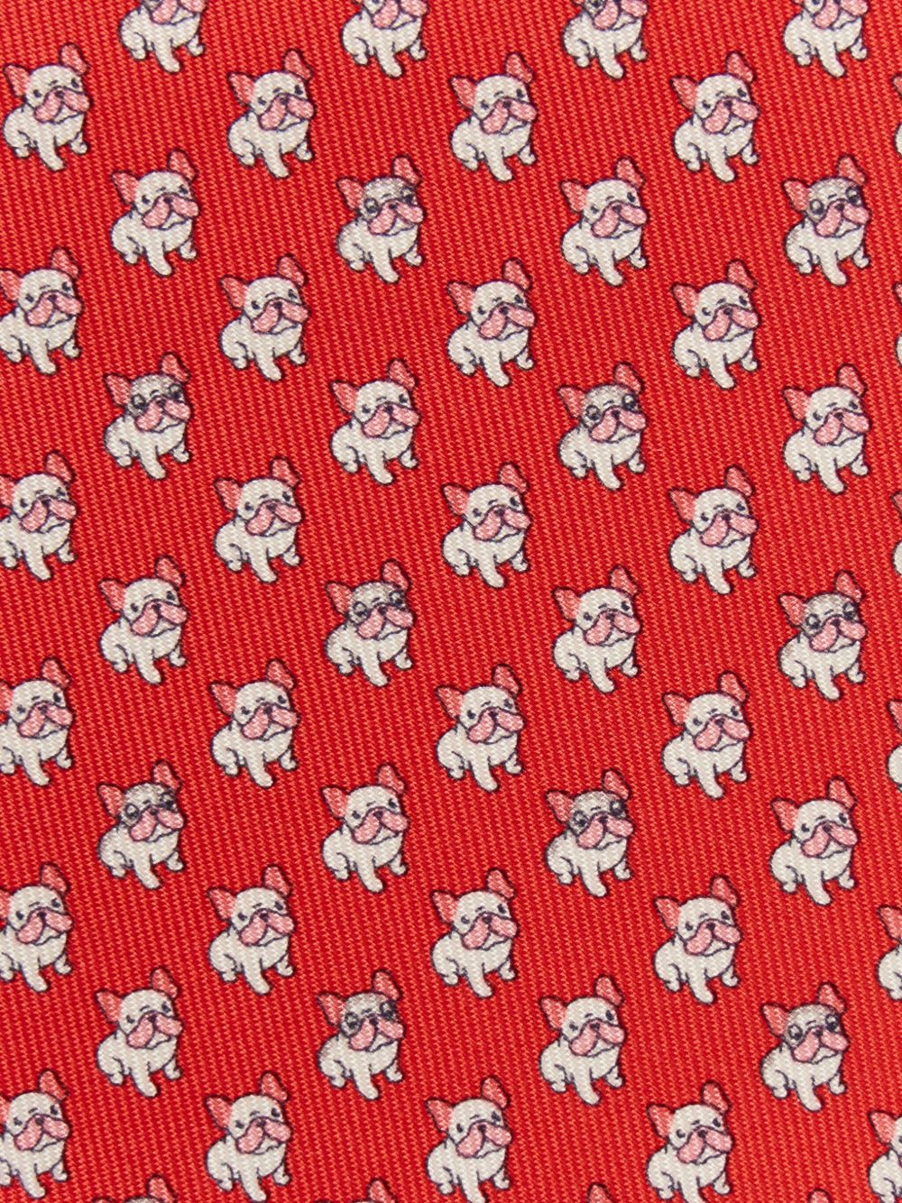 Ferragamo Bulldog-print silk tie - Rood