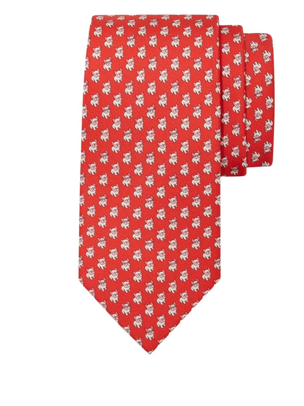 Ferragamo Zijden stropdas met print Rood