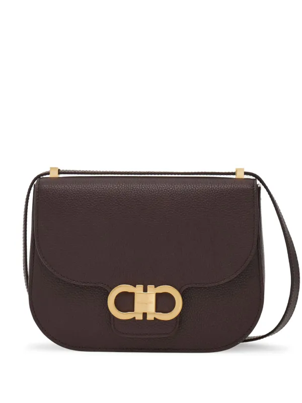 【FERRAGAMO】DOUBLE GANCINI CROSSBODY BAG Ferragamo Double Gancini Crossbody Bag Black | Rustan's