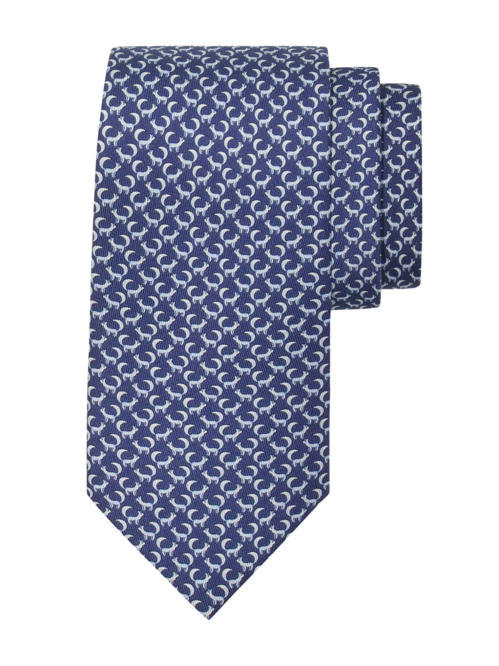 Ferragamo Stropdas met grafische print Blauw