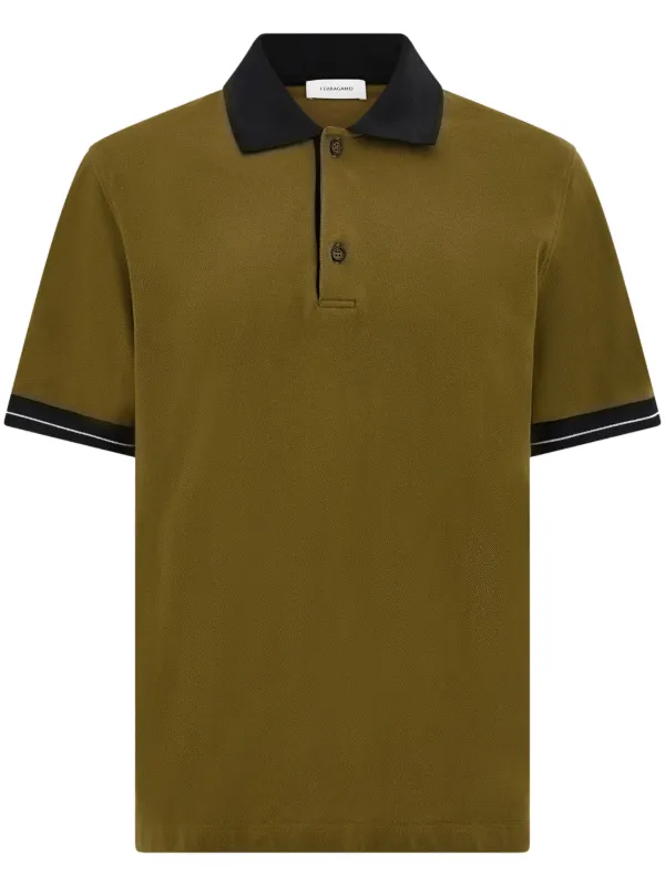 Ferragamo Contrast Polo Shirt Green FARFETCH IL