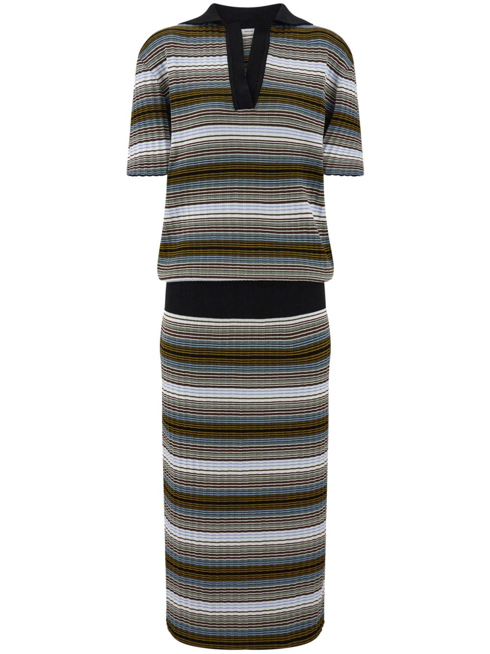 Ferragamo striped knitted dress - White