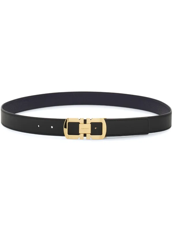 Ferragamo Reversible Leather Belt in Blue