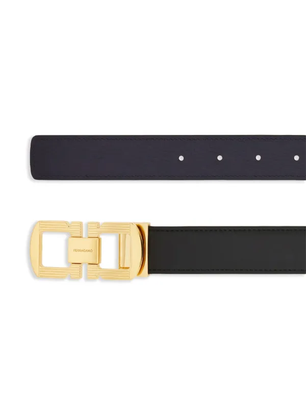 Ferragamo リバーシブル レザーベルト | ブルー | FARFETCH JP