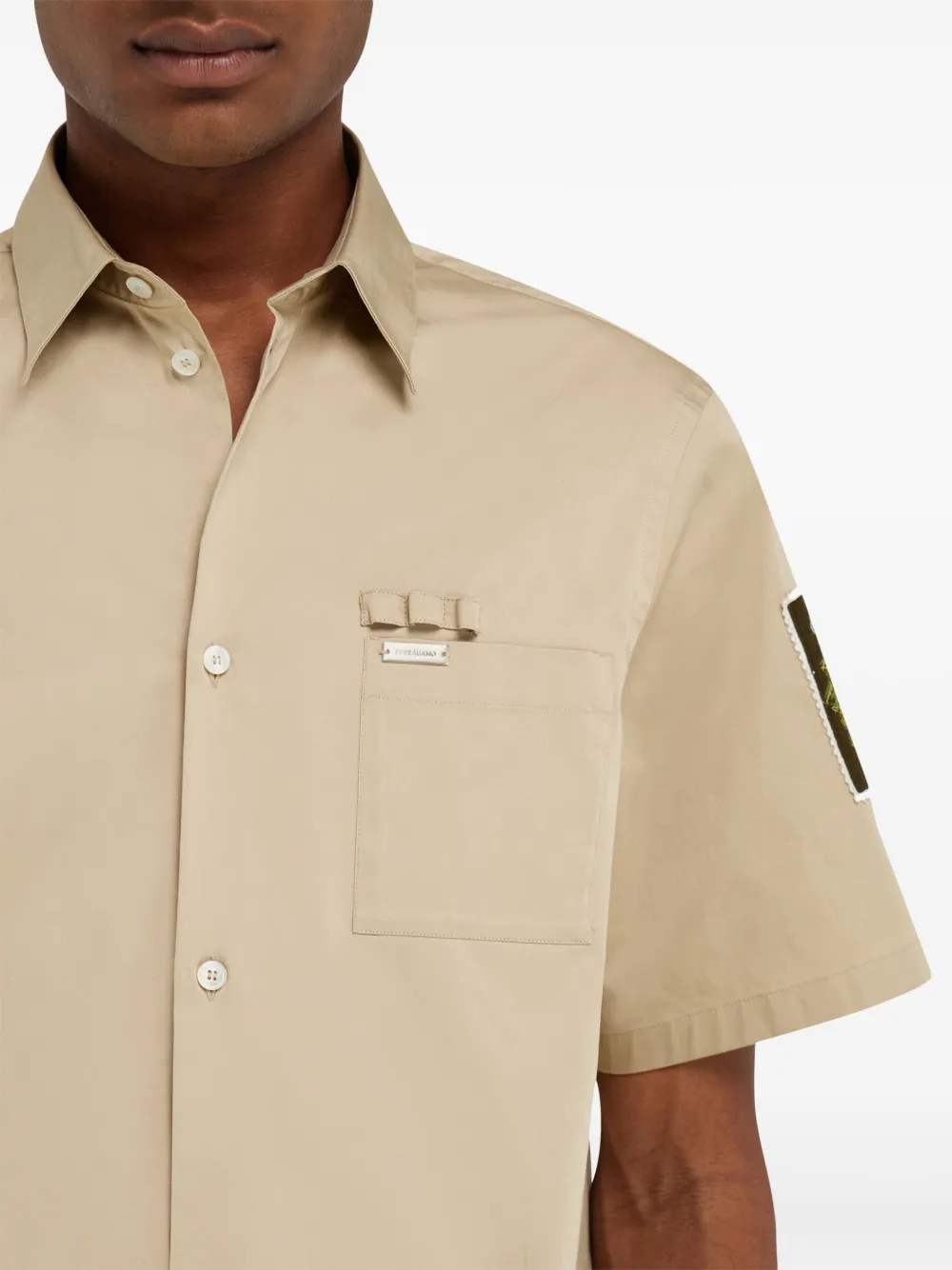 Ferragamo Overhemd met logopatch Beige