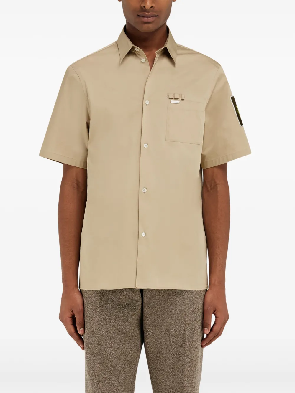 Ferragamo Overhemd met logopatch Beige