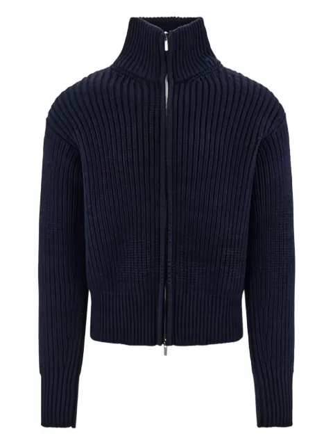 Ferragamo high-collar ribbed-wool jacket