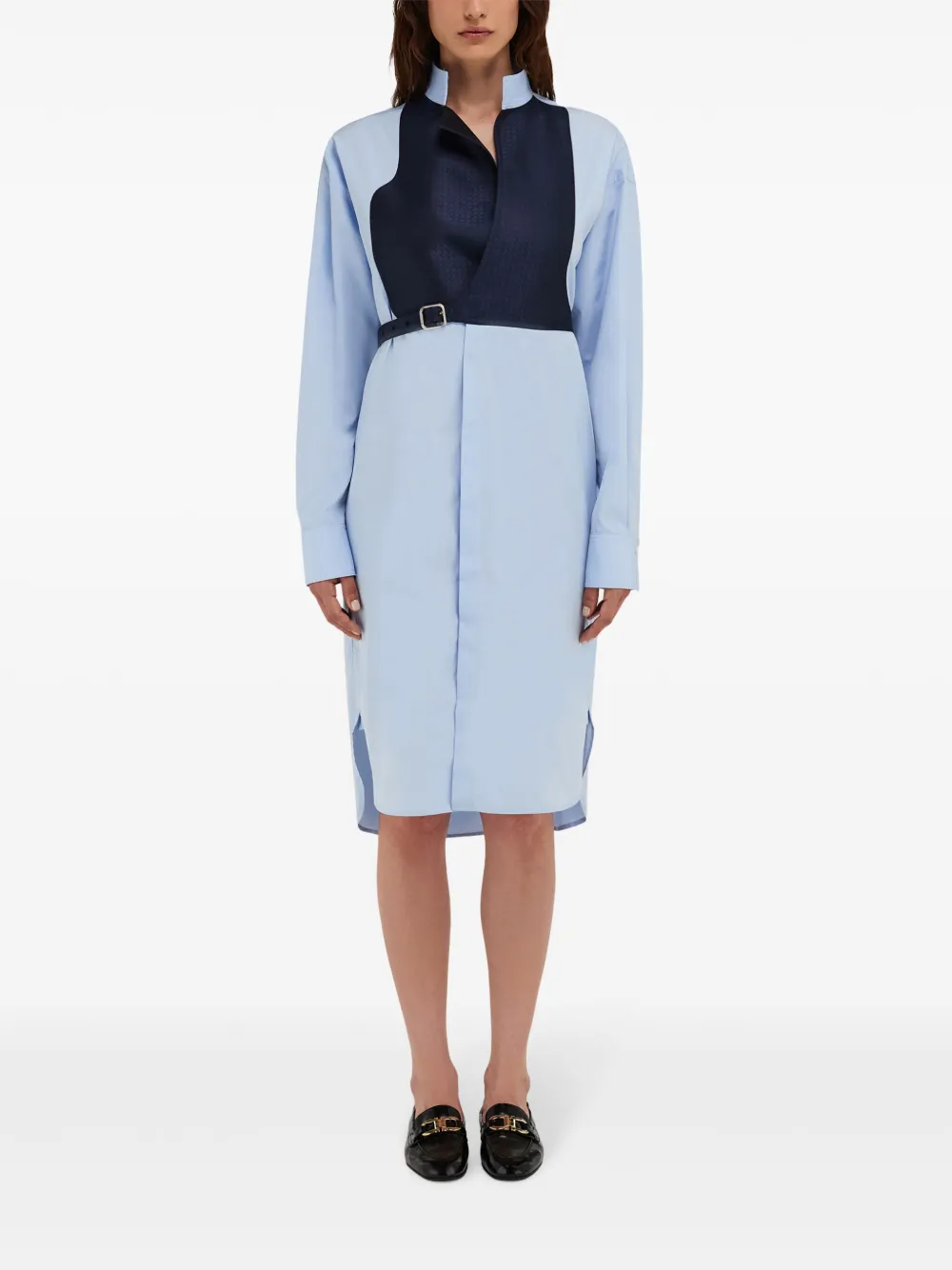 Ferragamo Blousejurk met contrasterend vlak Blauw