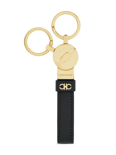 Ferragamo llavero de cuero con logo en relieve