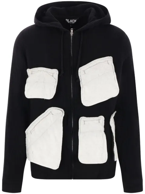 Black Comme Des Garçons flap-pocket hoodie