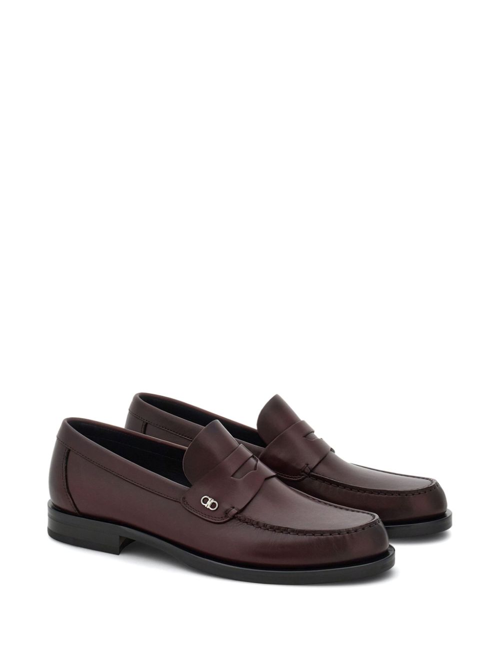 Ferragamo Leren loafers met Gancini-plakkaat Rood