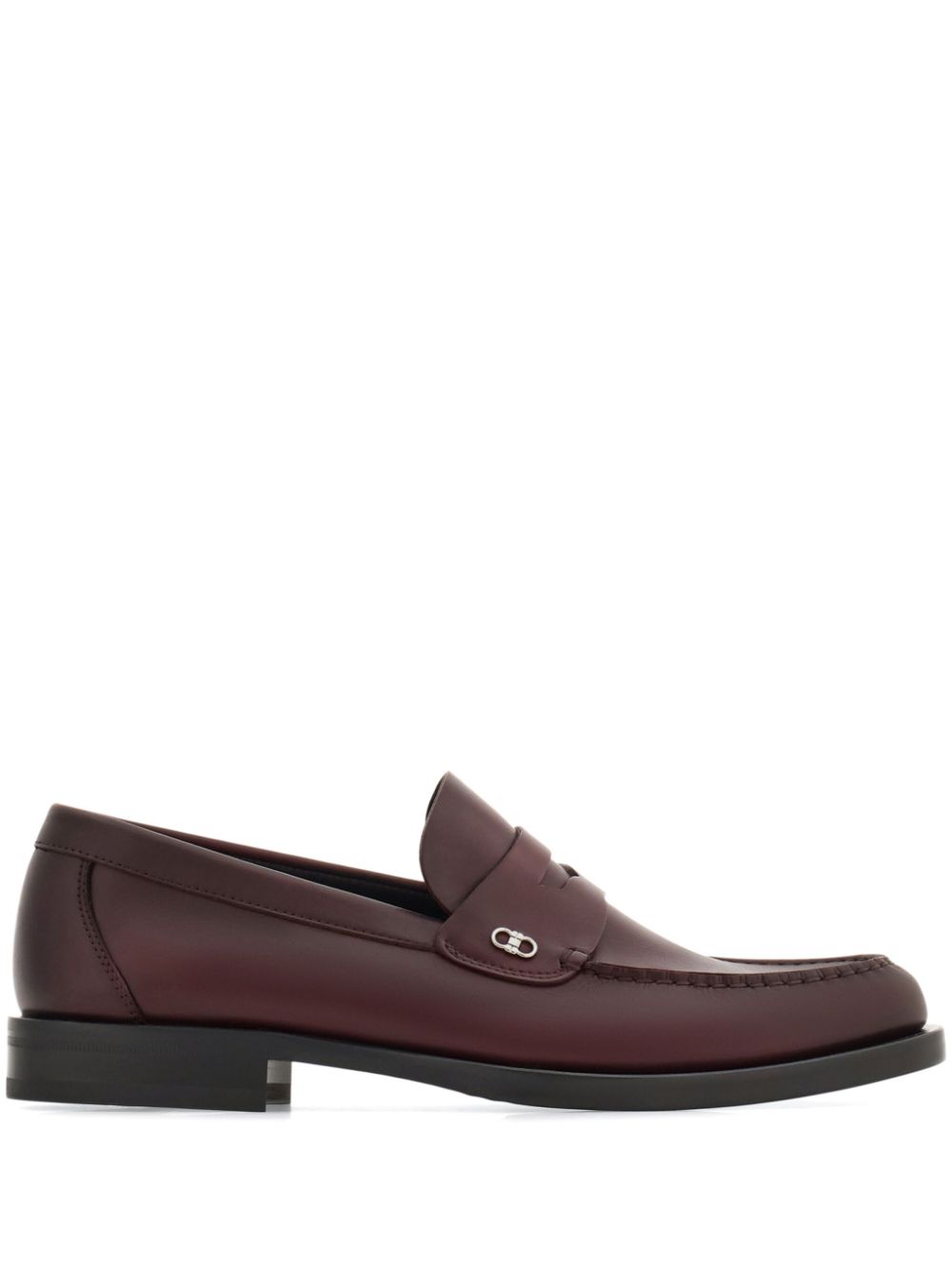 Ferragamo Leren loafers met Gancini-plakkaat Rood