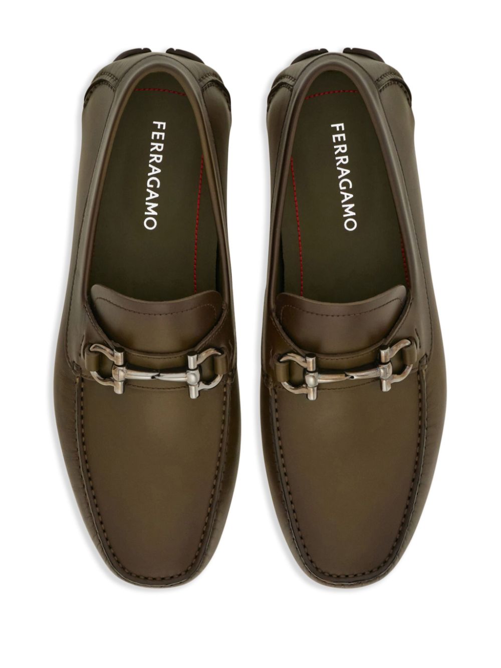 Ferragamo Loafers met Gancini-plakkaat Groen