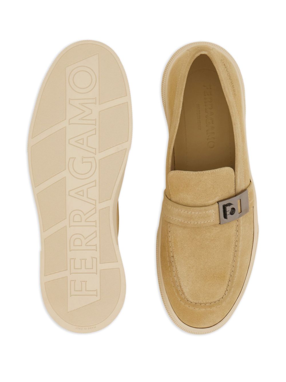 Ferragamo Hug-plaque loafers Neutrals