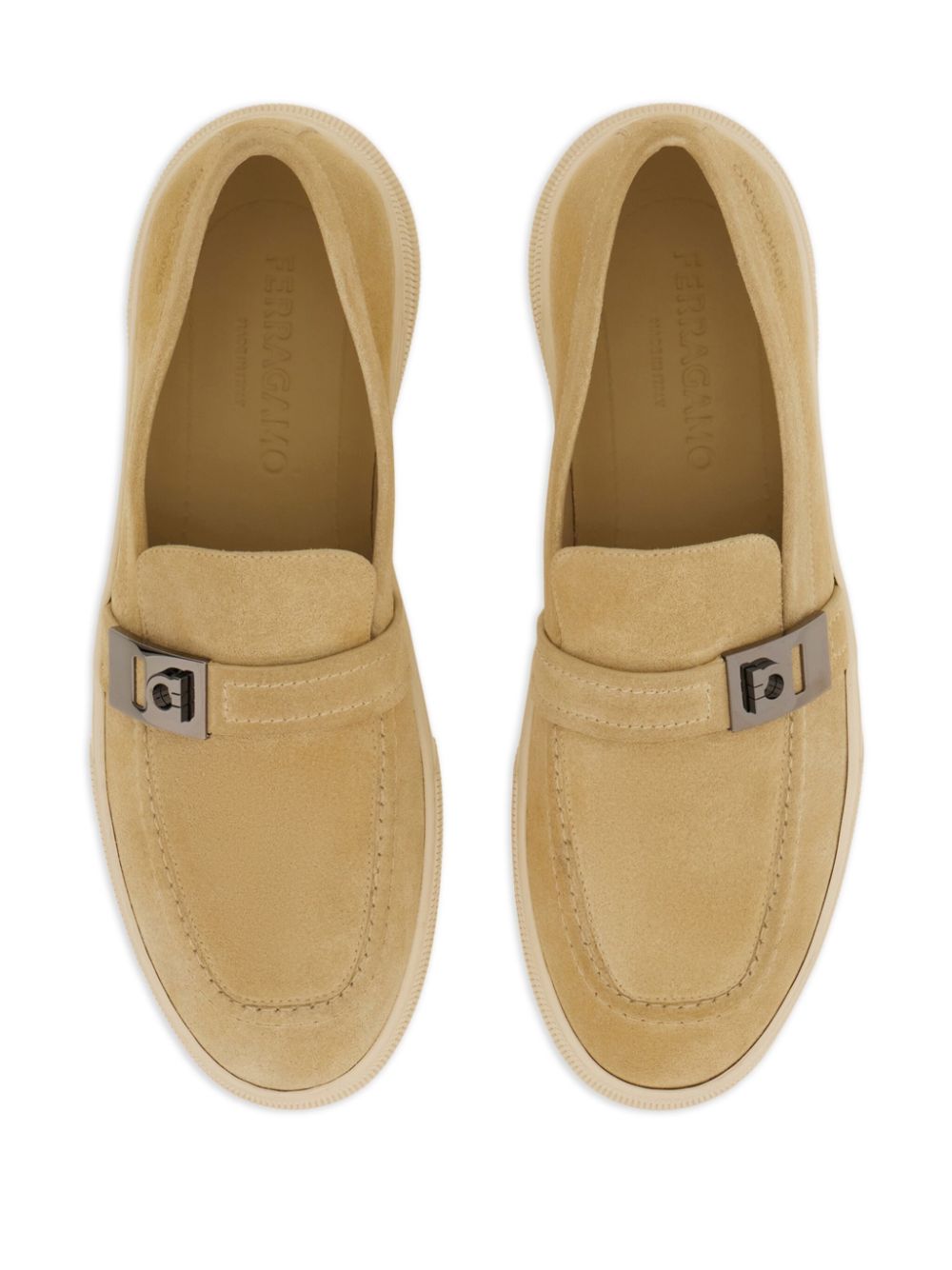 Ferragamo Hug-plaque loafers Neutrals