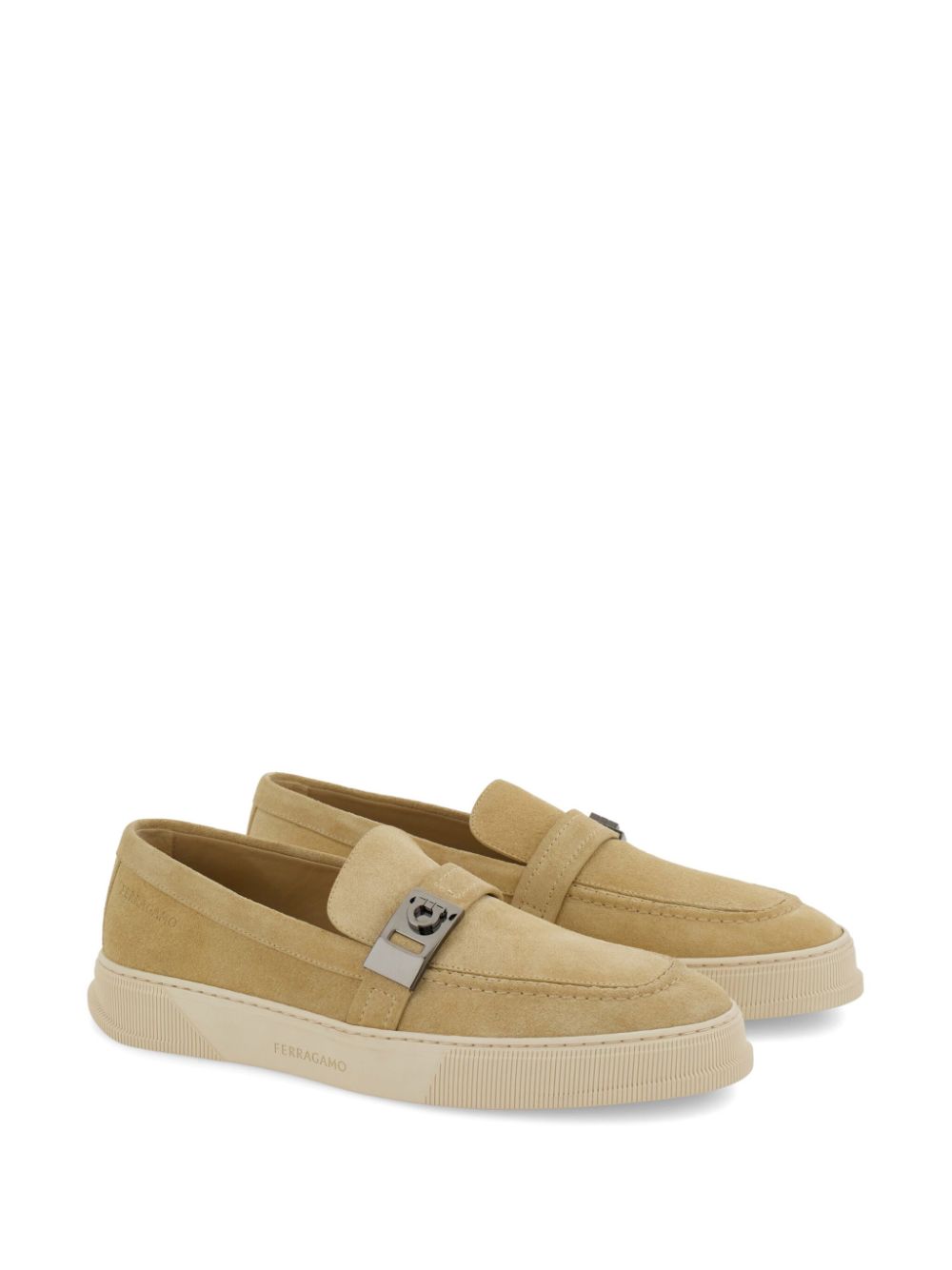 Ferragamo Hug-plaque loafers Neutrals