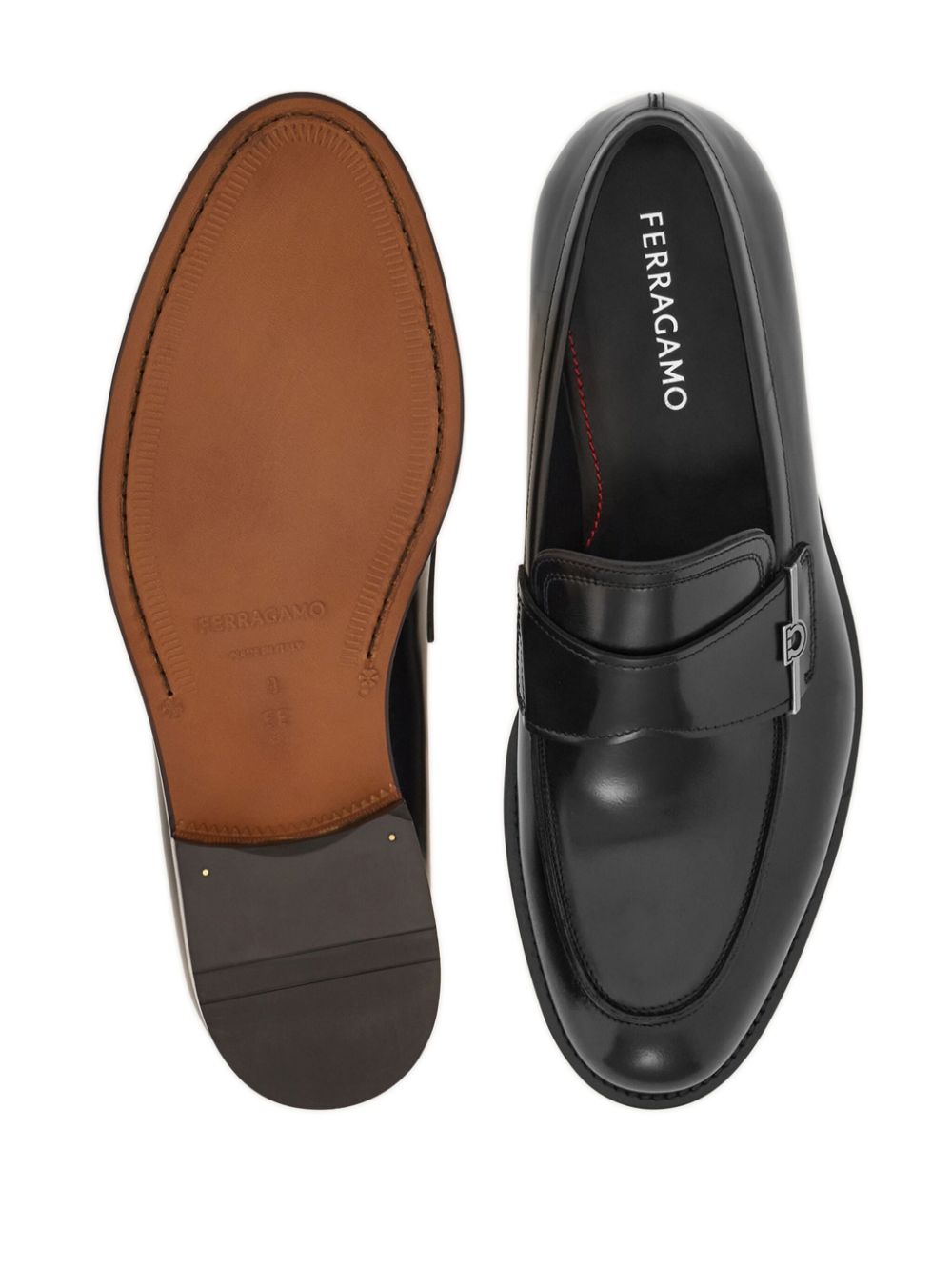 Ferragamo Loafers met Gancini-plakkaat Zwart