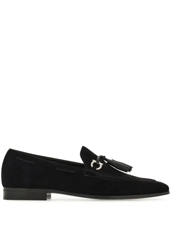 Ferragamo 黒 タッセル ローファー Salvatore Ferragamo (サルヴァトーレフェラガモ) レザー
