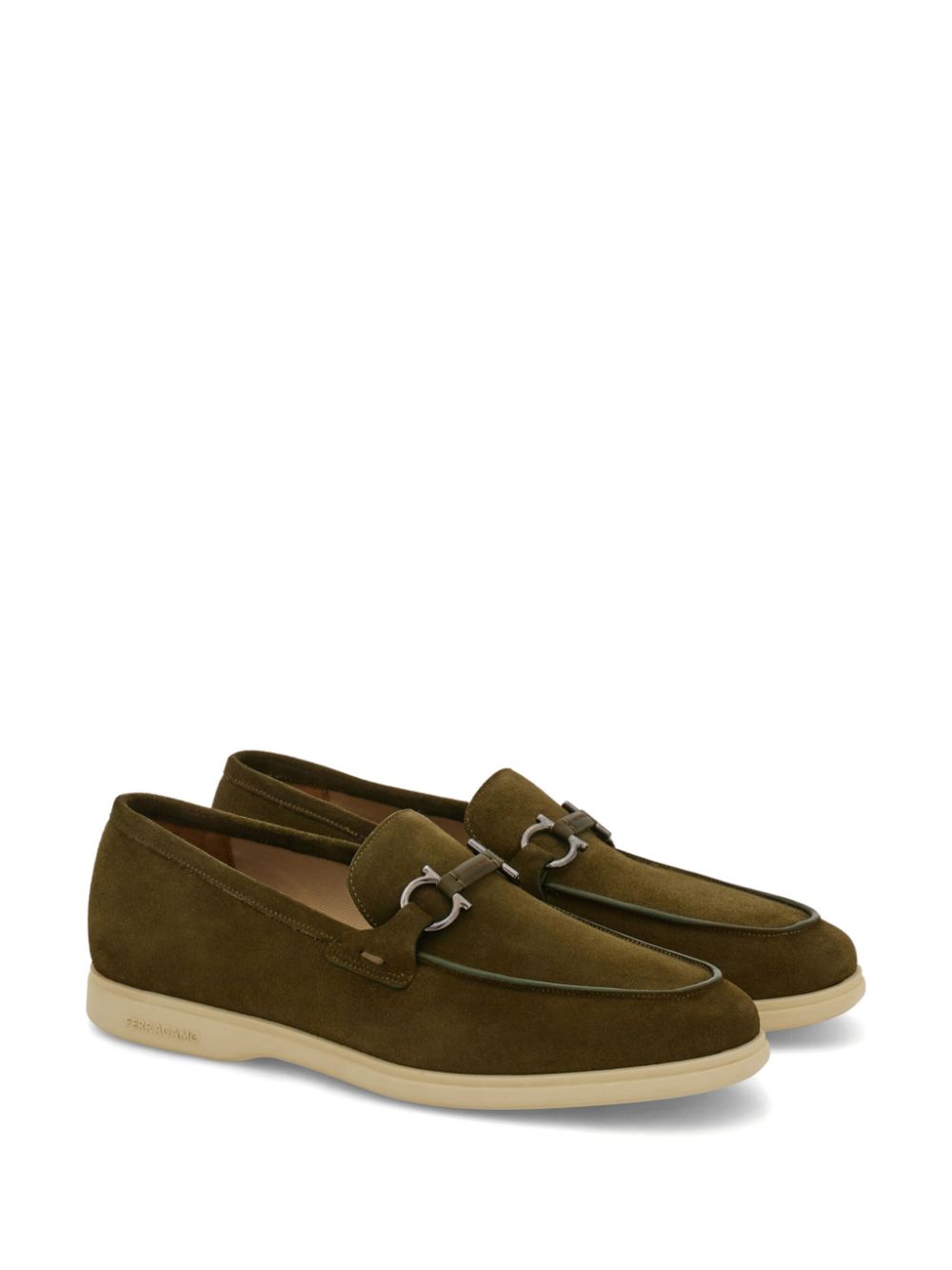 Ferragamo Suède loafers - Groen