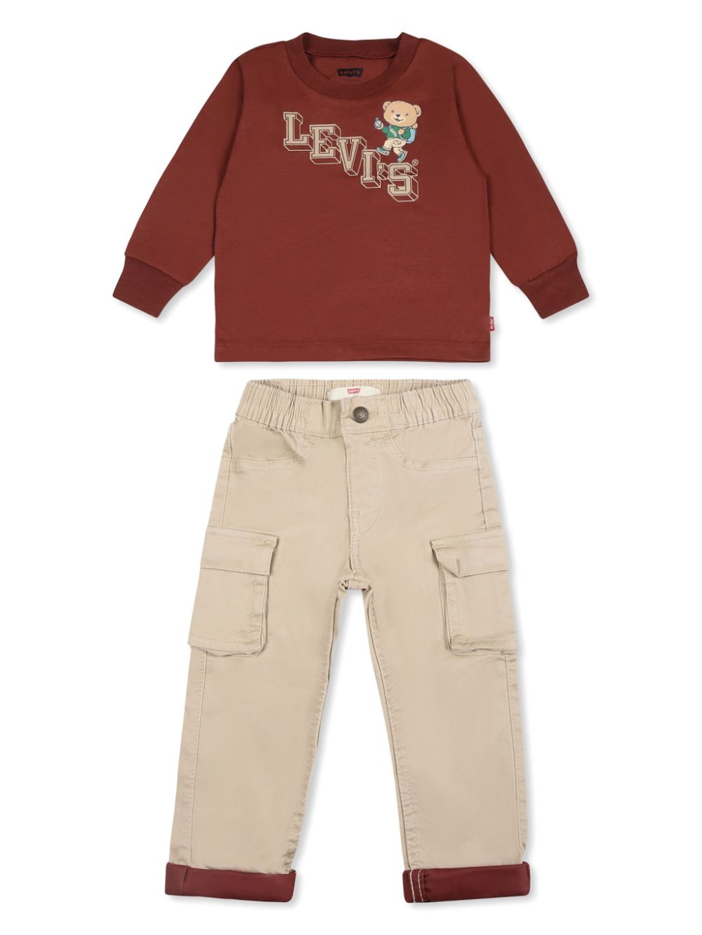 Levi's Kids Top en broek van katoenblend Beige