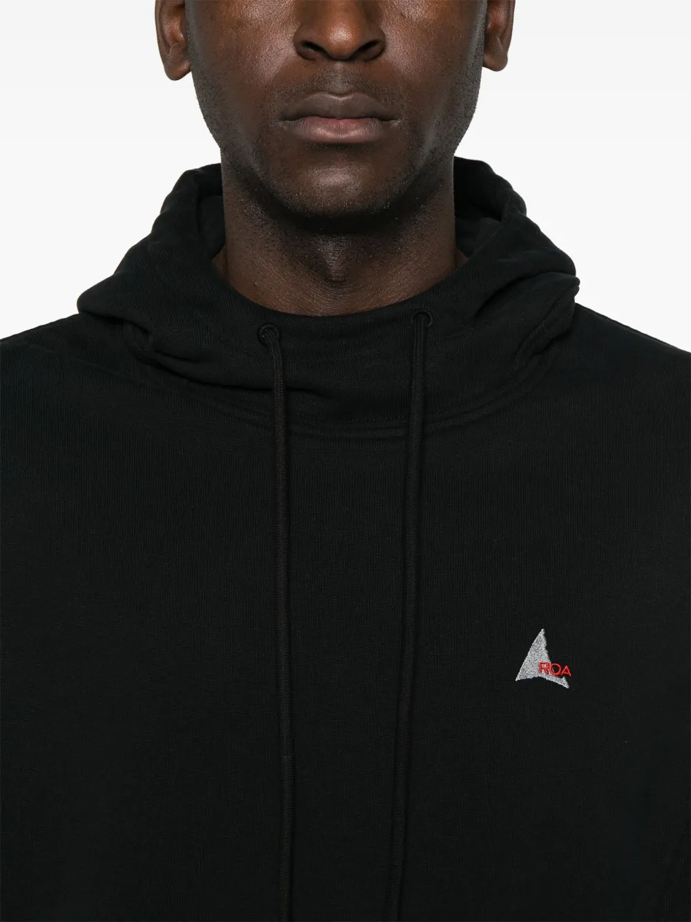 ROA Katoenen hoodie Zwart