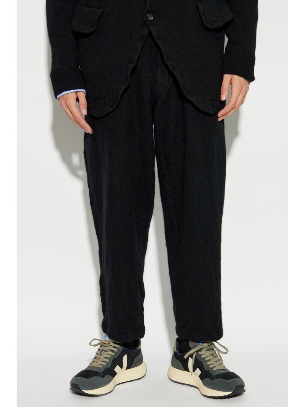 Shop Comme Des Garçons Shirt Tapered-leg Trousers In Black