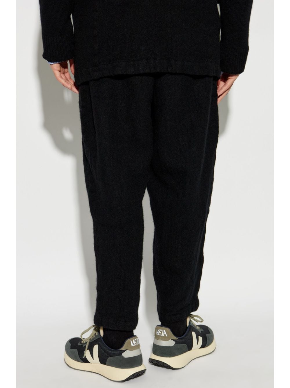 Shop Comme Des Garçons Shirt Tapered-leg Trousers In Black