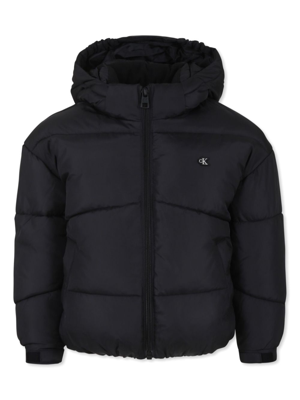 Calvin Klein Kids logo-appliqué puffer jacket - Black