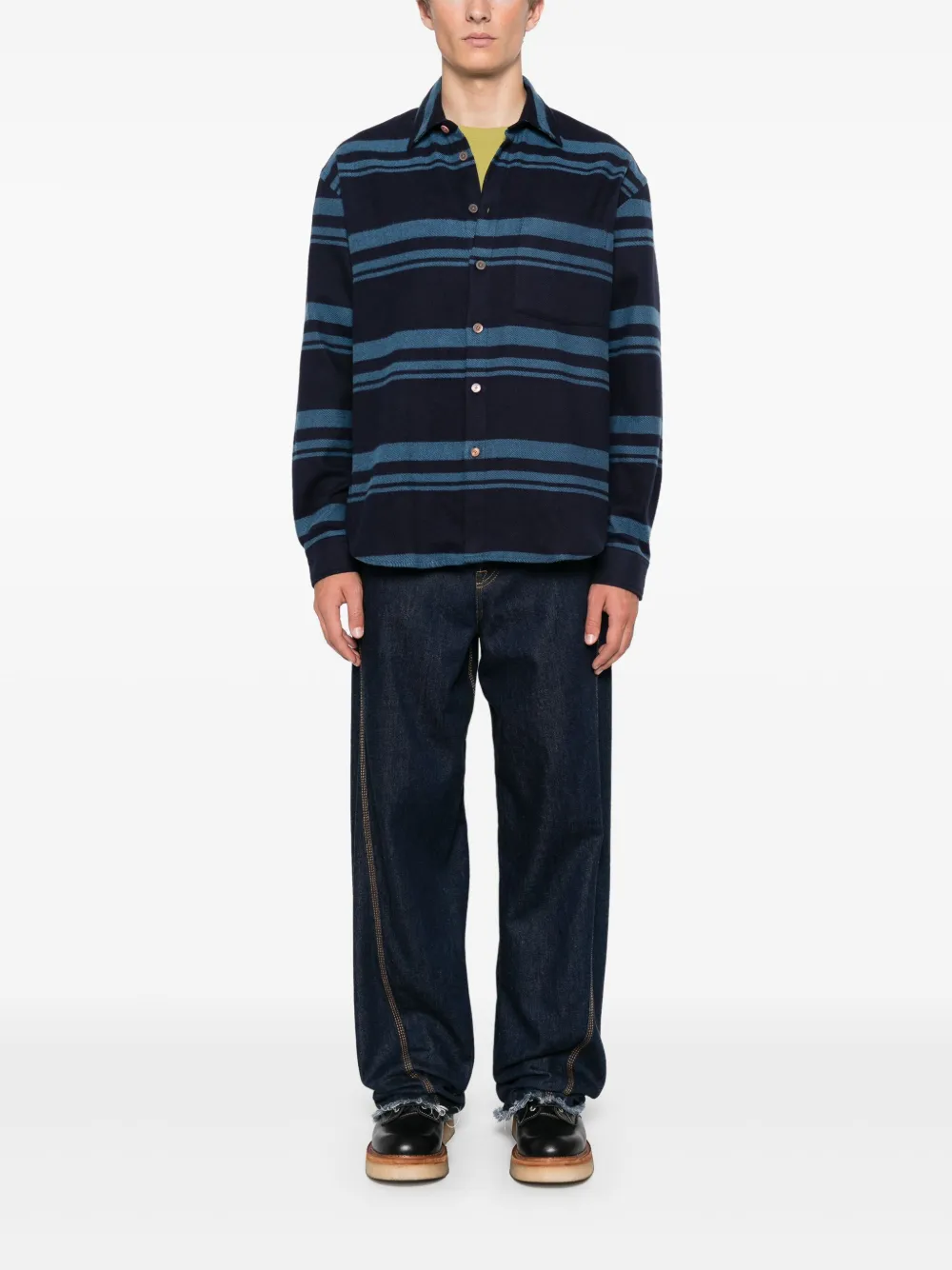 PS Paul Smith Gestreept overhemd - Blauw