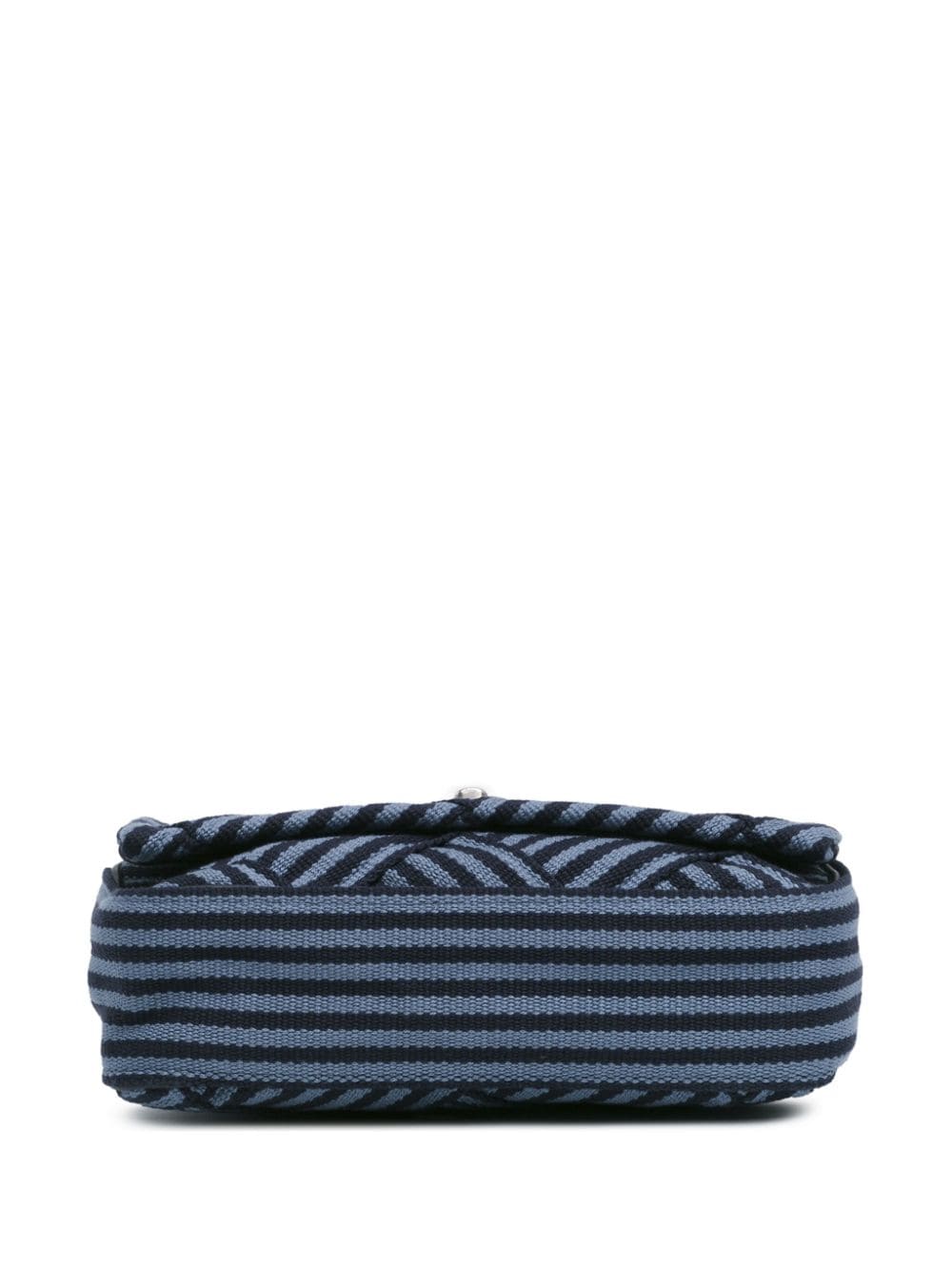 CHANEL Pre-Owned 2016-2017 Canvas Stripe Flap schoudertas - Blauw