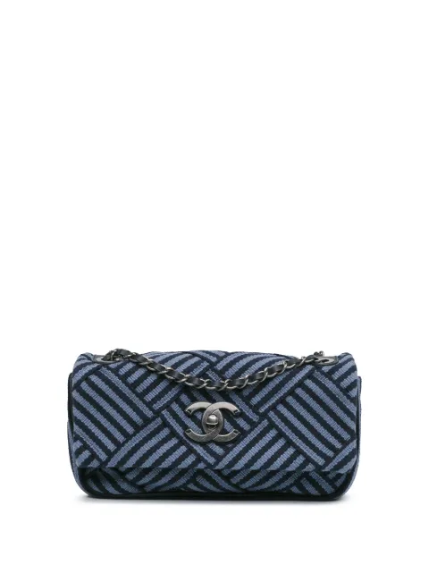 CHANEL Pre-Owned 2016-2017 Canvas Stripe Flap shoulder bag