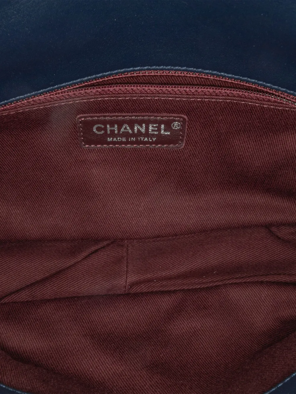 Pre-owned Chanel 2016-2017 Canvas Stripe Flap Shoulder Bag In Blue