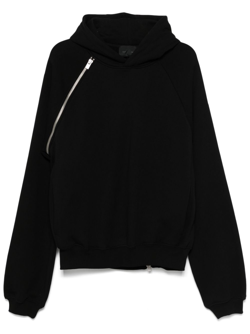 zip-detailed hoodie